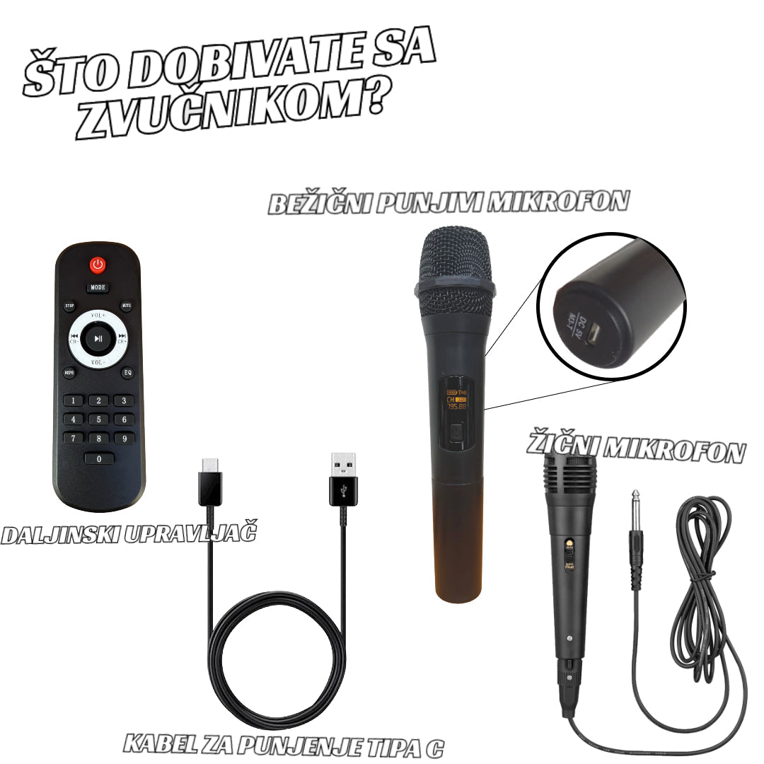 Ambijentalni LED zvučnik | RX-8240-80 CM + 2 mikrofona