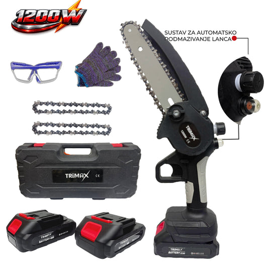 Trimax aku pila 24V sa sustavom za podmazivanje lanca | NOVO