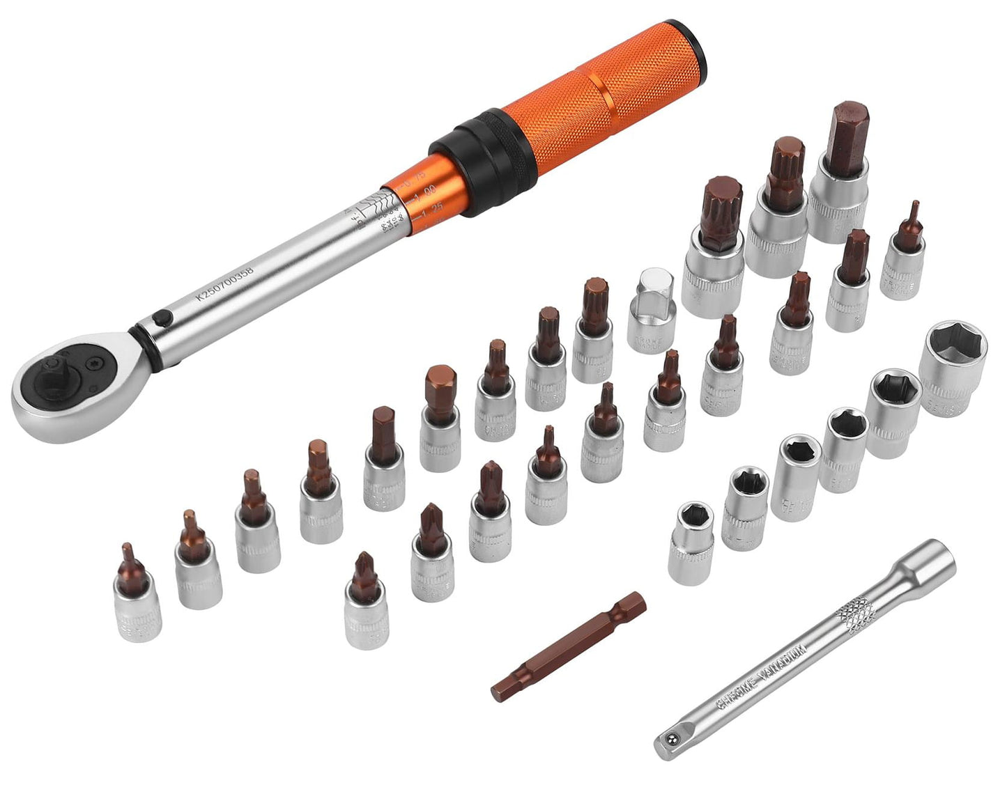 Mikro moment ključ 1/4" 5–25 Nm + set nastavaka (32 kom) | Kraft&Dele