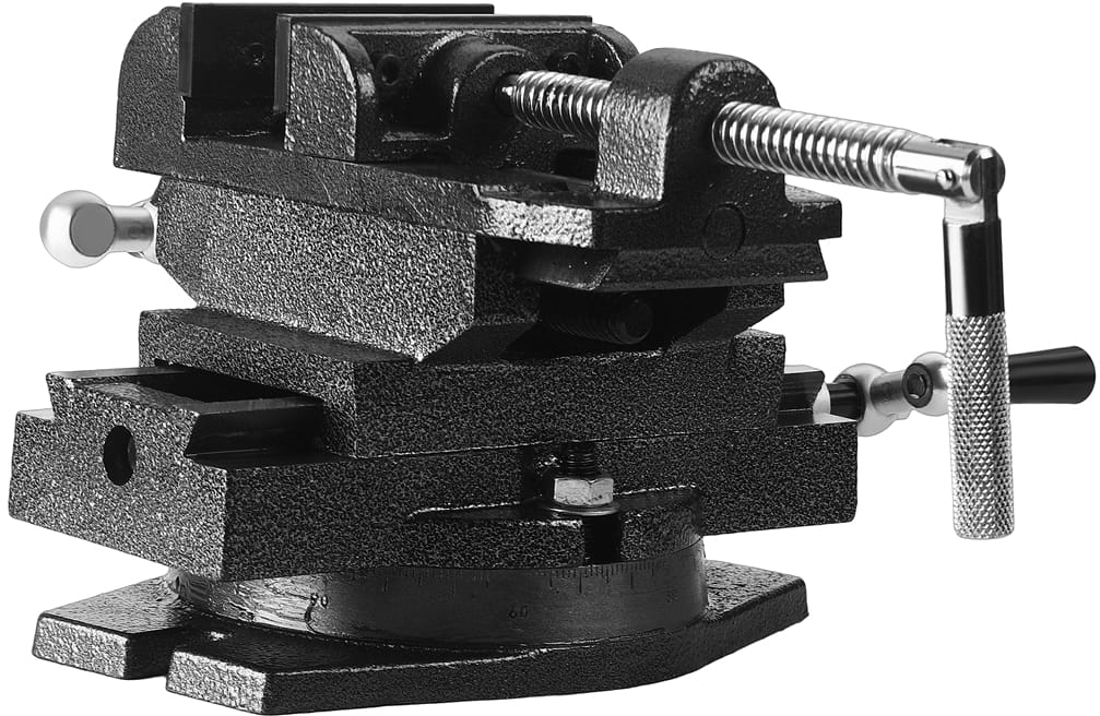 Dvoosni križni strojni škripac 100 mm