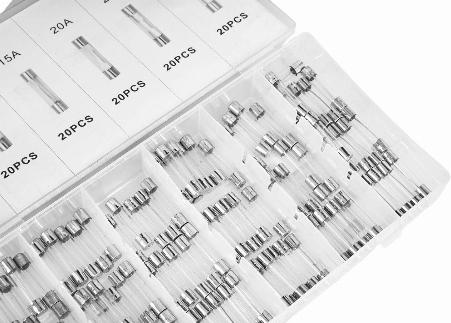 Set staklenih osigurača 120 kom 5–30A KD1302