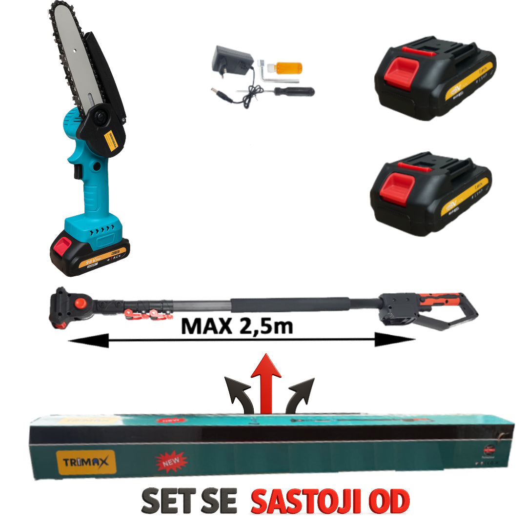 Trimax aku pila 24V sa 2 baterije 6 inča + teleskop 2.5 M TR-036