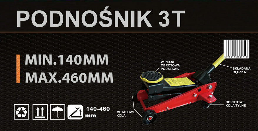 Niskoprofilna hidraulična dizalica za auto 3 t Kd386