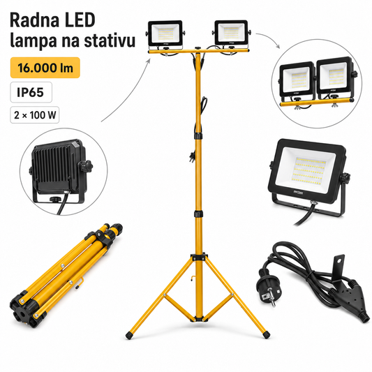 Radna LED lampa na stativu 16.000 lm KD3692